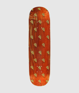 Pizza Emoji Pattern Burnt Orange Skateboard Deck 8"