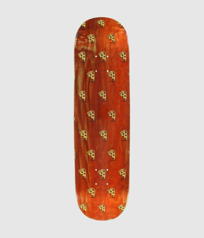 Pizza Emoji Pattern Burnt Orange Skateboard Deck 8"