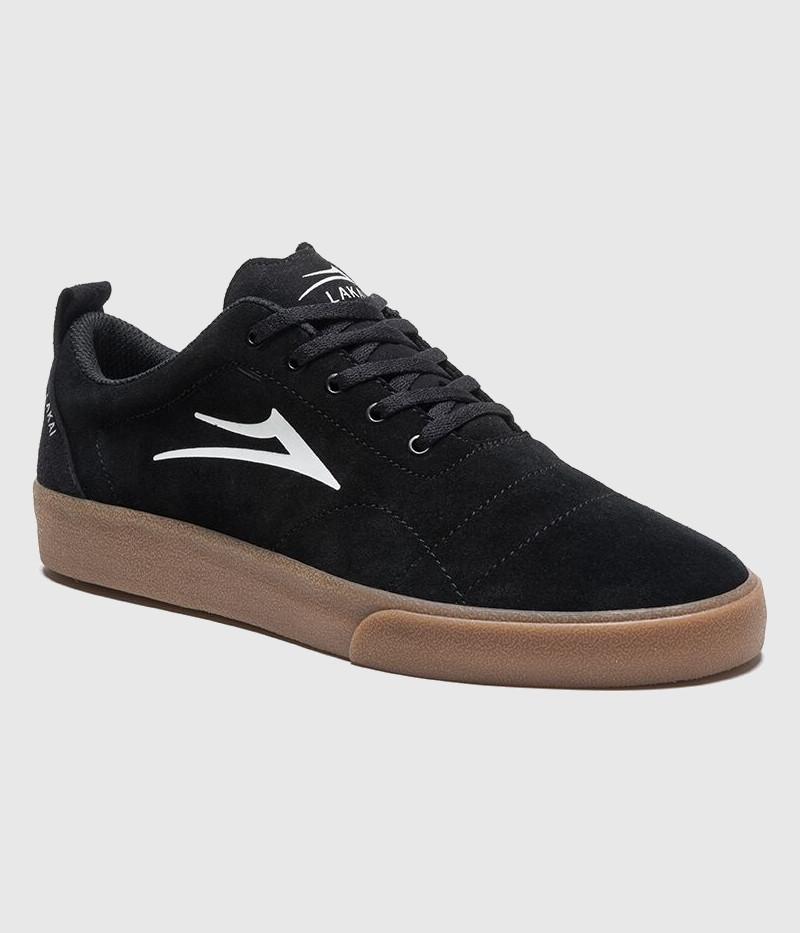 Lakai Bristol Skate Shoes Black/Gum Suede