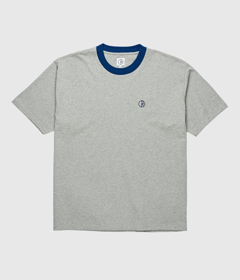 Polar Skate Co Ringer T-Shirt Heather Grey/ Navy