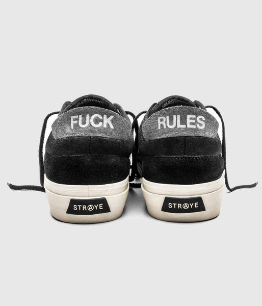 Straye Footwear Fairfax Skate Shoes Black/Bone Suede