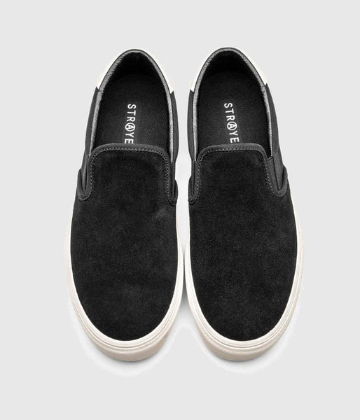 Straye Footwear Ventura Skate Shoes Slip-on Black/Bone Suede
