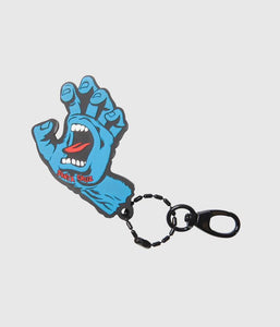 Santa Cruz Screaming Hand Key Ring Silicon Blue