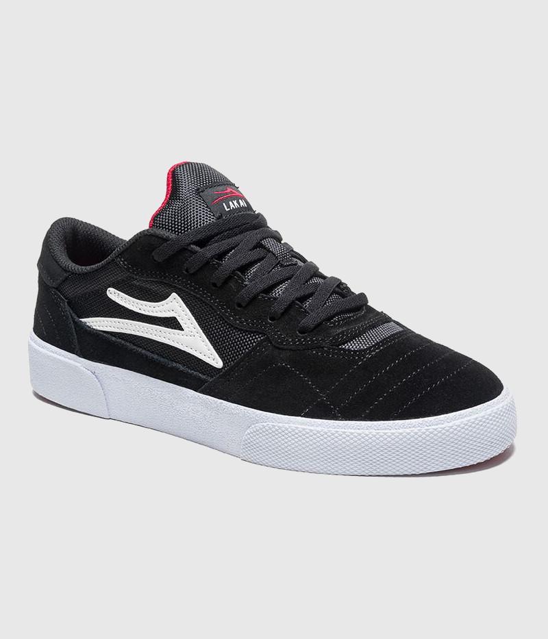 Lakai Cambridge Skate Shoes Black/White Suede