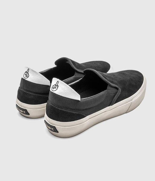 Straye Footwear Ventura Skate Shoes Slip-on Black/Bone Suede